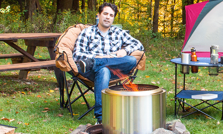 Photo of a man sitting in a camp chair